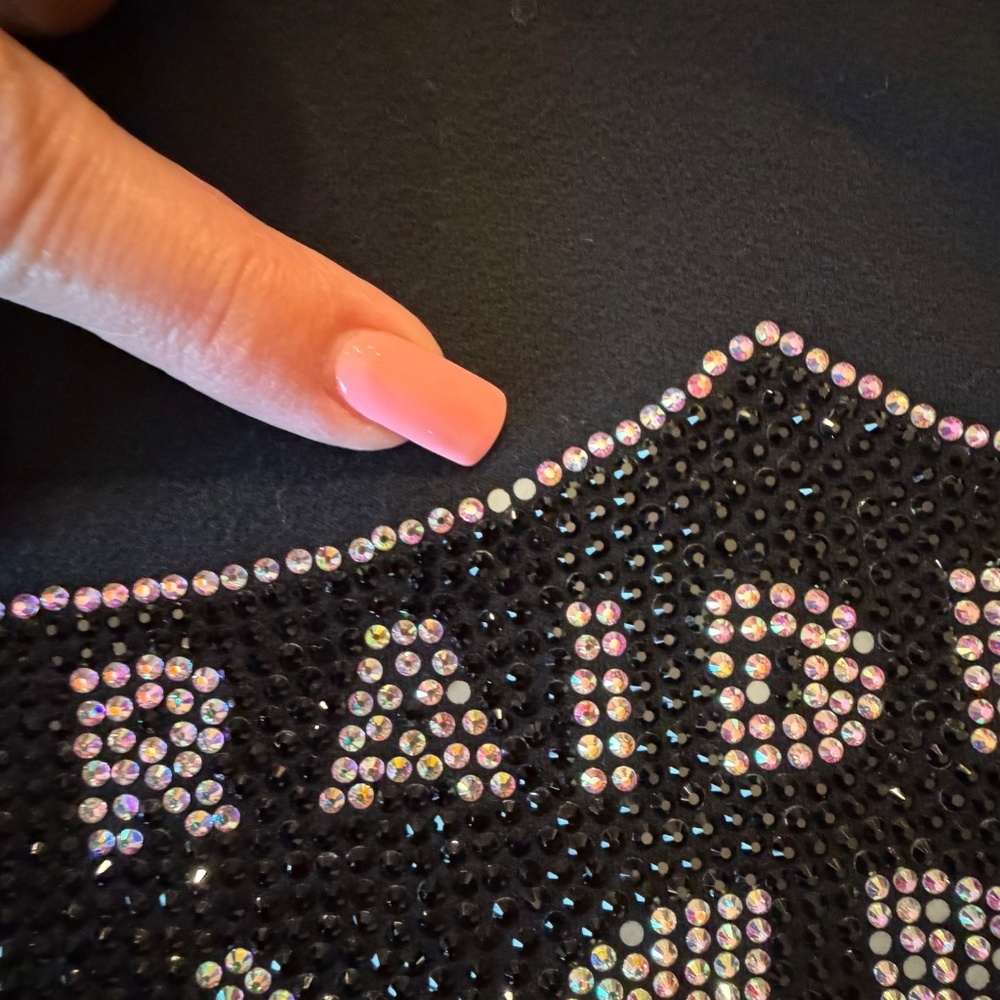 Rebel Athletics Raiders Rhinestone Embellished Black Hoodie, Size Large - Picture 5 of 14